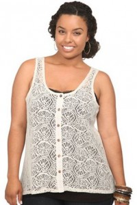 Ivory Allover Crochet Button Up Tank Top