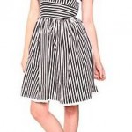 Hell Bunny Black and White Striped Dress