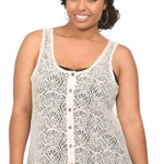 Torrid Ivory Allover Crochet Button Up Tank Top