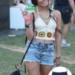 JJ Winters Mini Fringe Bag in Navy as seen on Vanessa Hudgens