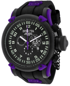 Men's Russian Diver Chronograph Black Dial Black Polyurethane