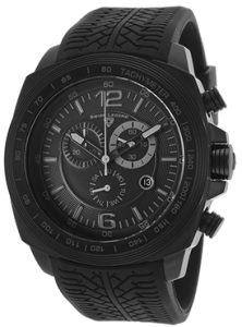 Sprinter Chronograph Black Tread Silicone Black Dial